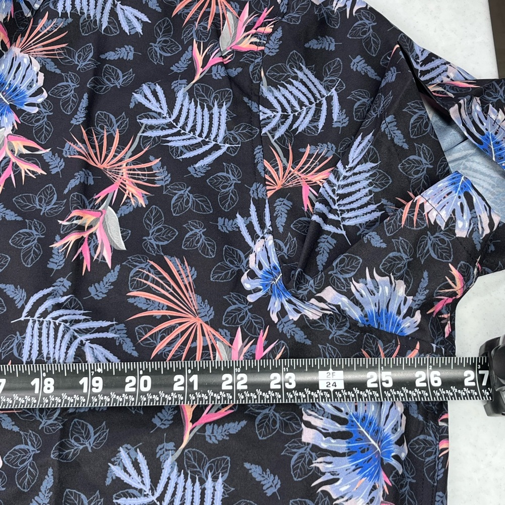 Con.Struct Men’s Black Floral SS Button Down Shirt. Slim Fit Stretch. Size 3XL - Picture 7 of 8